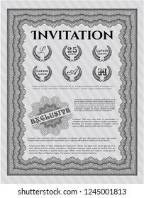 Grey Retro invitation. With quality background. Elegant design. Customizable, Easy to edit and change colors. 