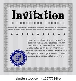 Grey Retro invitation. With quality background. Customizable, Easy to edit and change colors. Good design. 