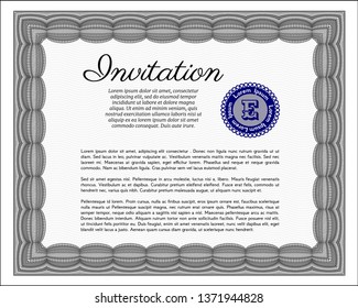 Grey Retro invitation. With quality background. Vector illustration. Artistry design. 