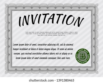 Grey Retro invitation. With quality background. Beauty design. Detailed. 