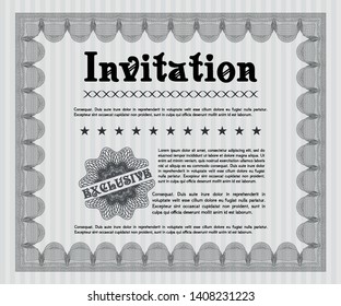 Grey Retro invitation. With quality background. Customizable, Easy to edit and change colors. Money style design. 
