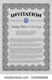 Grey Retro invitation. With quality background. Vector illustration. Excellent design. 