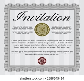 Grey Retro invitation. Superior design. With complex background. Customizable, Easy to edit and change colors. 