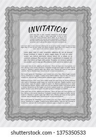 Grey Retro invitation template. With background. Beauty design. Customizable, Easy to edit and change colors. 