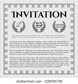 Grey Retro invitation template. Beauty design. With complex background. Customizable, Easy to edit and change colors. 