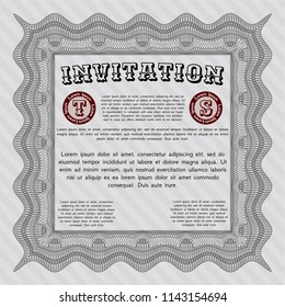 Grey Retro invitation template. With complex background. Nice design. Vector illustration. 