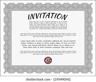 Grey Retro invitation template. Complex background. Vector illustration. Retro design. 