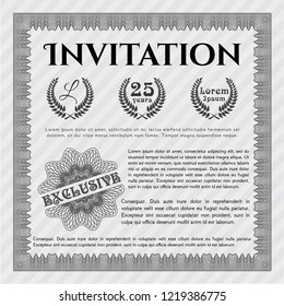 Grey Retro invitation template. With complex background. Good design. Customizable, Easy to edit and change colors. 