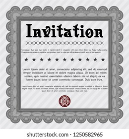 Grey Retro invitation template. Complex background. Customizable, Easy to edit and change colors. Lovely design. 