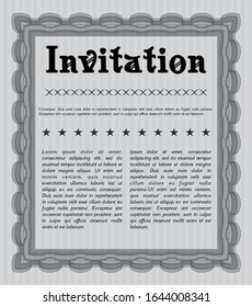 Grey Retro invitation template. Complex background. Vector illustration. Superior design. 