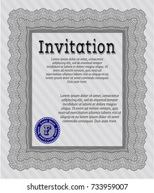 Grey Retro invitation template. Complex background. Good design. Vector illustration. 