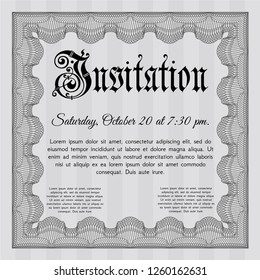 Grey Retro invitation template. Customizable, Easy to edit and change colors. With complex background. Perfect design. 