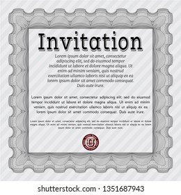 Grey Retro invitation template. Customizable, Easy to edit and change colors. Printer friendly. Money Pattern. 
