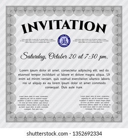 Grey Retro invitation template. Customizable, Easy to edit and change colors. Printer friendly. Sophisticated design. 