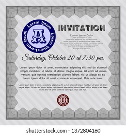 Grey Retro invitation template. Customizable, Easy to edit and change colors. Printer friendly. Money design. 