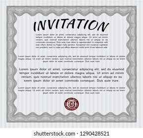 Grey Retro invitation template. Retro design. Vector illustration. With complex background. 