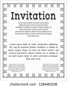 Grey Retro invitation template. Easy to print. Retro design. Detailed. 