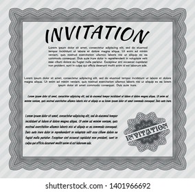 Grey Retro invitation template. Excellent design. With quality background. Detailed. 