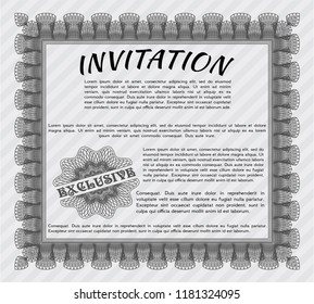 Grey Retro invitation template. Good design. Customizable, Easy to edit and change colors. Printer friendly. 