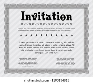 Grey Retro invitation template. Good design. With quality background. Detailed. 