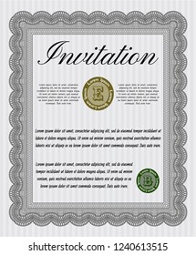Grey Retro invitation template. Good design. Customizable, Easy to edit and change colors. With background. 