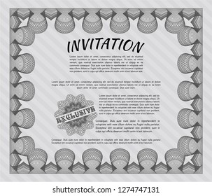 Grey Retro invitation template. Good design. With complex background. Customizable, Easy to edit and change colors. 