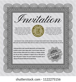 Grey Retro invitation template. With linear background. Customizable, Easy to edit and change colors. Retro design. 