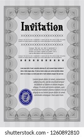 Grey Retro invitation template. Lovely design. Customizable, Easy to edit and change colors. Printer friendly. 