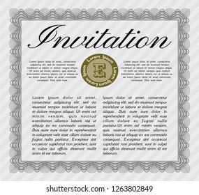 Grey Retro invitation template. Modern design. Detailed. With quality background. 