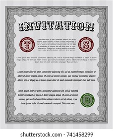 Grey Retro invitation template. Modern design. With quality background. Customizable, Easy to edit and change colors. 