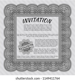 Grey Retro invitation template. Money style design. Vector illustration. Printer friendly. 