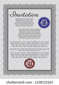 Grey Retro invitation template. Money Pattern design. Customizable, Easy to edit and change colors. With background. 