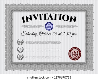 Grey Retro invitation template. Money Pattern design. Customizable, Easy to edit and change colors. With quality background. 