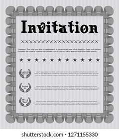 Grey Retro invitation template. Money design. With complex background. Customizable, Easy to edit and change colors. 