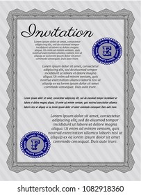 Grey Retro invitation template. Nice design. Detailed. With quality background. 