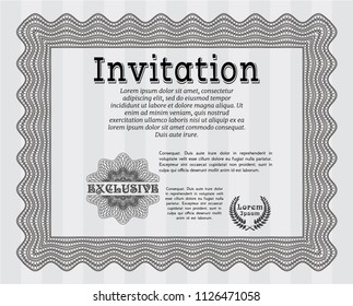 Grey Retro invitation template. Nice design. With quality background. Customizable, Easy to edit and change colors. 