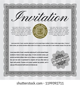 Grey Retro invitation template. Nice design. Customizable, Easy to edit and change colors. Easy to print. 
