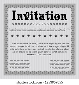Grey Retro invitation template. Perfect design. Customizable, Easy to edit and change colors. With complex background. 