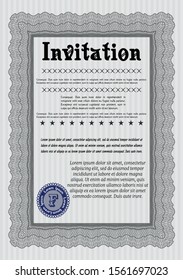 Grey Retro invitation template. Perfect design. Vector illustration. Easy to print. 