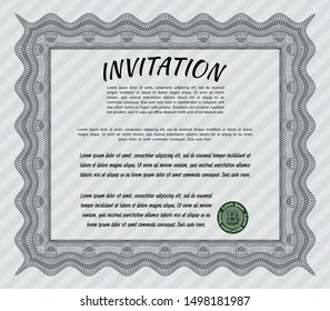 Grey Retro invitation template. Printer friendly. Customizable, Easy to edit and change colors. Superior design. 