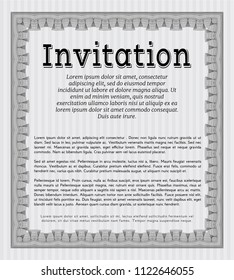 Grey Retro invitation template. With quality background. Vector illustration. Perfect design. 