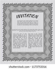 Grey Retro invitation template. With quality background. Vector illustration. Money Pattern design. 