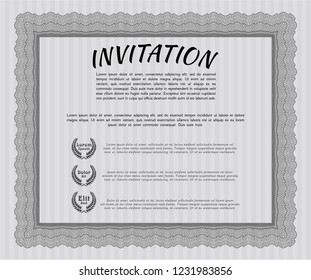 Grey Retro invitation template. With quality background. Artistry design. Customizable, Easy to edit and change colors. 