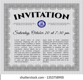 Grey Retro invitation template. With quality background. Customizable, Easy to edit and change colors. Lovely design. 