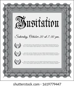 Grey Retro invitation template. With quality background. Customizable, Easy to edit and change colors. Sophisticated design. 