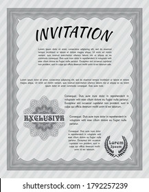 Grey Retro invitation template. Sophisticated design. Easy to print.  