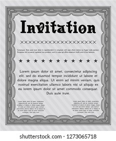 Grey Retro invitation template. Vector illustration. With complex background. Beauty design. 