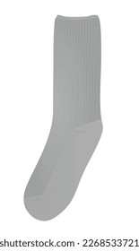 Calcetín retro gris. ilustración vectorial