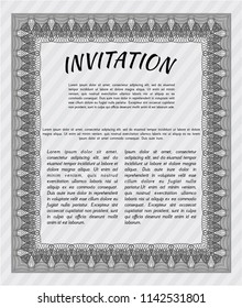 Grey Retro vintage invitation. Complex background. Modern design. Detailed. 