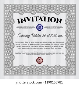 Grey Retro vintage invitation. With complex background. Customizable, Easy to edit and change colors. Nice design. 